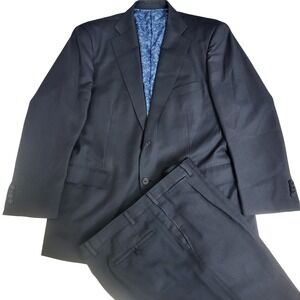 Guabello Connoisseur Italian Wool Birdseye 2pc Suit 42R 36x30 Navy Textured